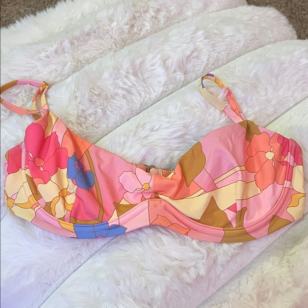 Billabong Pink Multicolor Floral Underwire Bikini Top